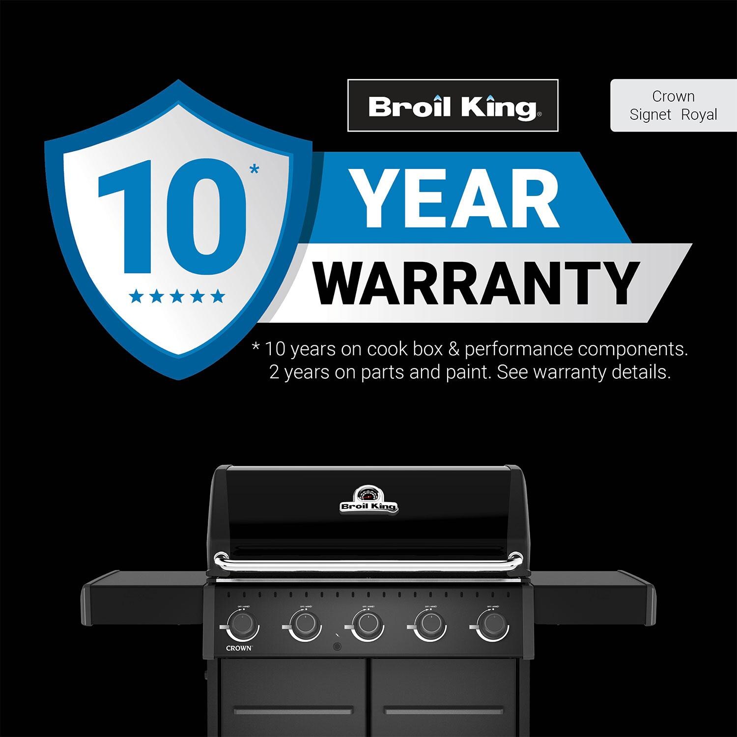 Broil King 866157 Crown 520 Shadow 5 Burner Natural Gas Grill - Black - Warranty Badge - Detail thumbnail
