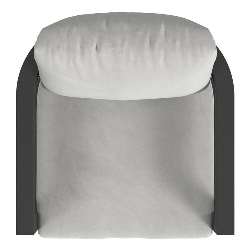 Malibu Aluminum Dining Arm Chair in Black/Soothe Pearl by Sunset West - Top - White Background thumbnail