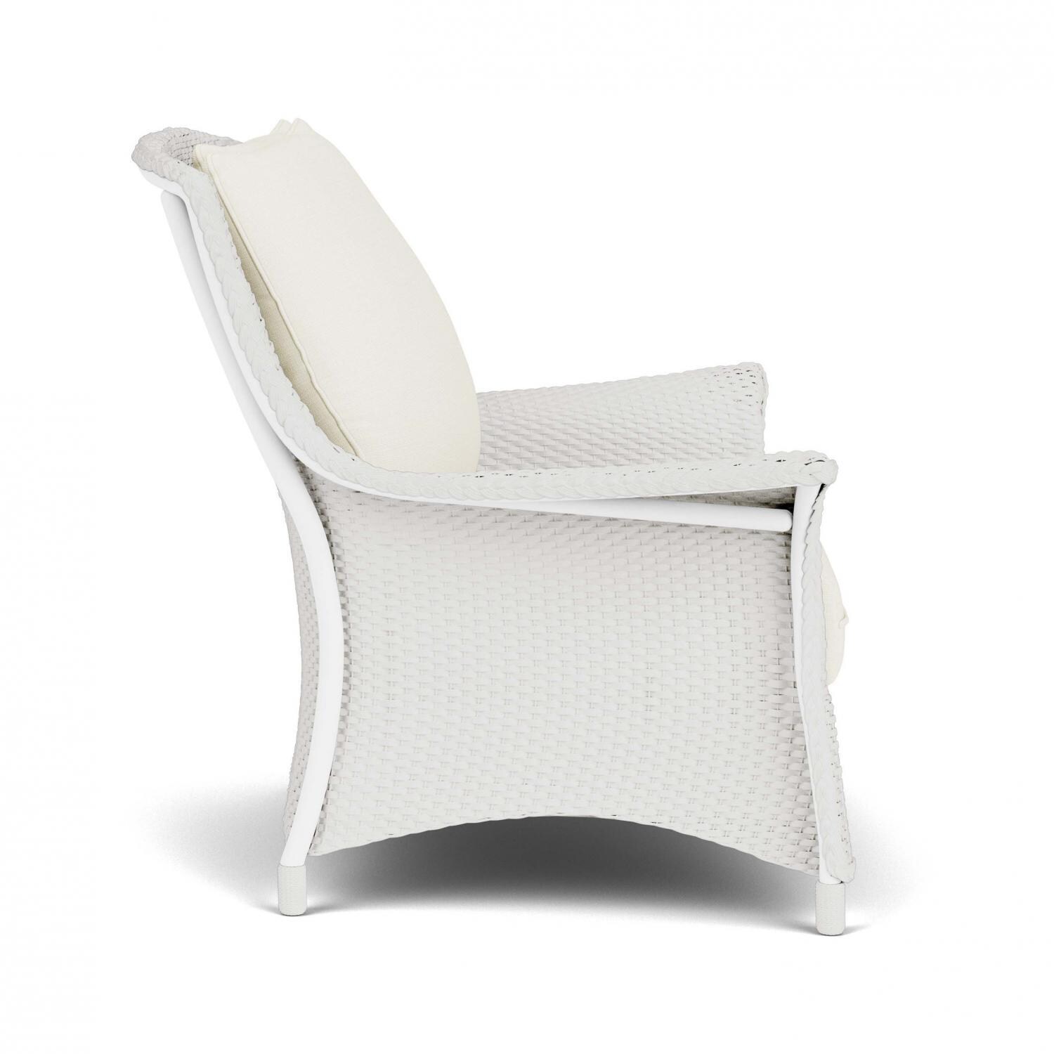 Lloyd Flanders Mandalay Chair and a Half in Matte White Finish with Sailcloth Salt Fabric - Side thumbnail