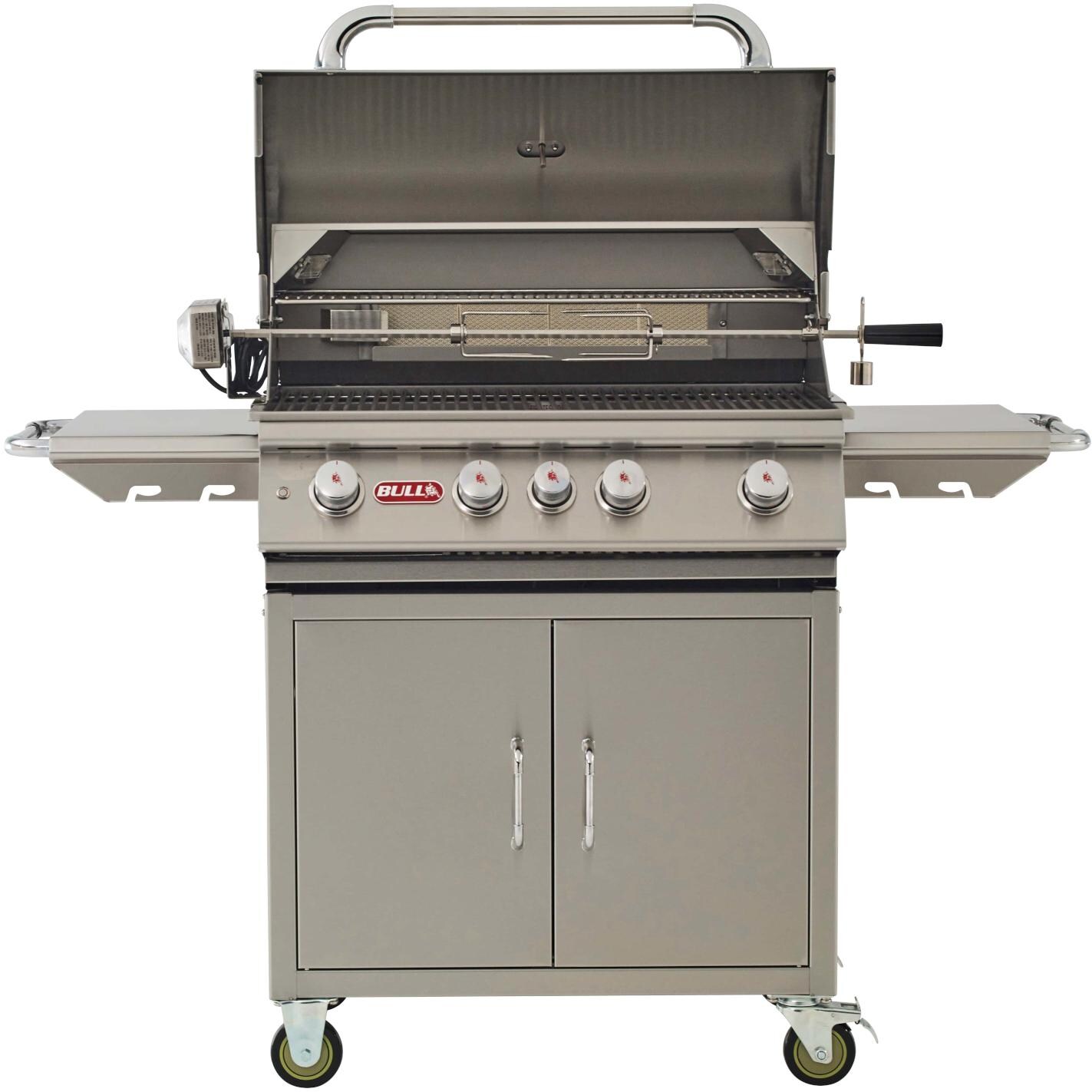 Bull 44001 Angus 30-Inch 4-Burner Freestanding Natural Gas Grill - Hood Open thumbnail