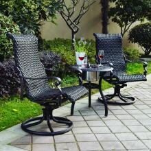 Darlee Victoria 3 Piece Resin Wicker Bistro Set - End Table With Ice Bucket Insert image