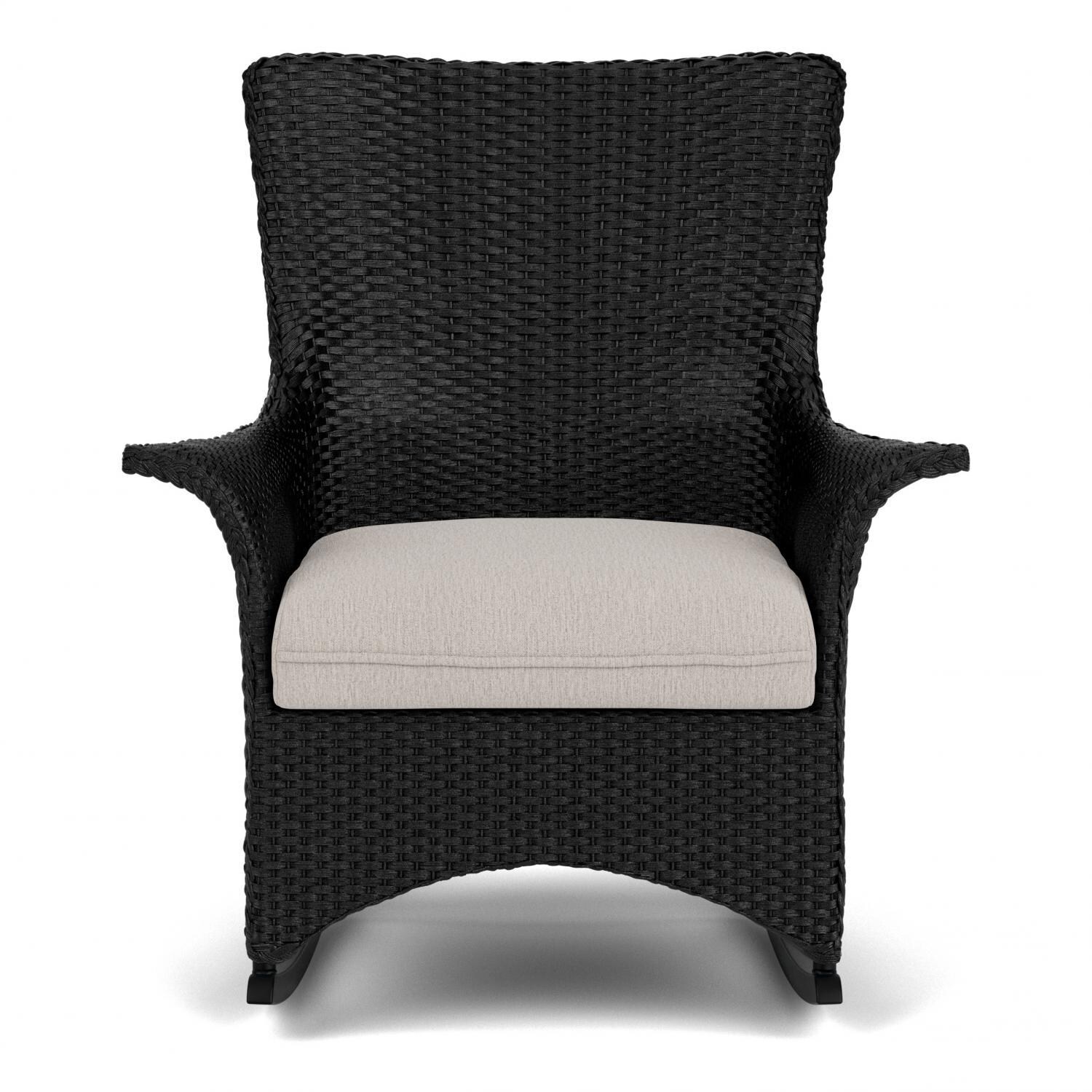 Lloyd Flanders Mandalay Porch Rocker in Ebony Finish with Remy Cloud fabric thumbnail