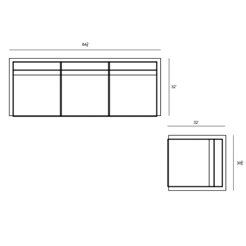 Misty Cove 2 Piece Seating Set In Slate w/Spectrum Indigo Cushions by Lakeview - Top Down - Dimensional thumbnail