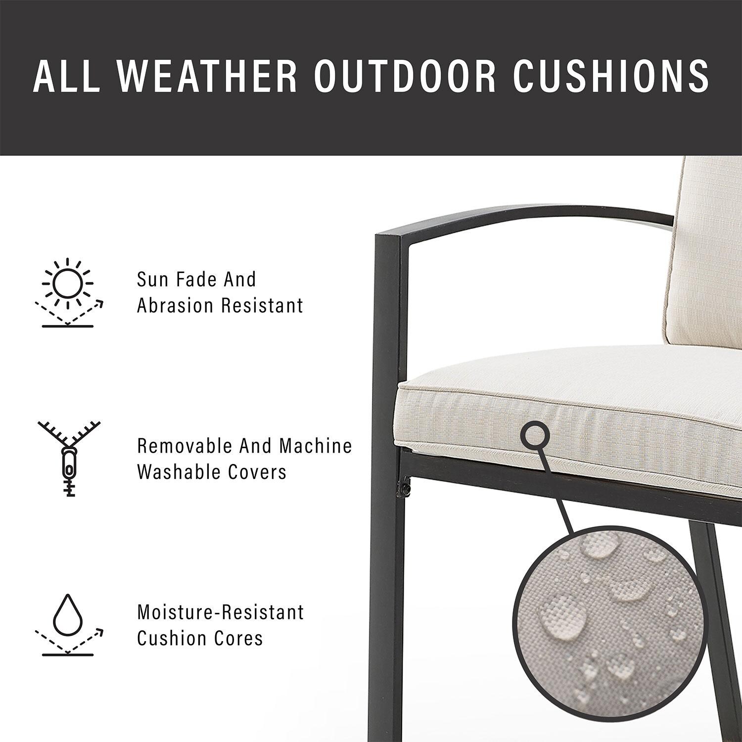 Ultimate Patio UP-82253BZ-OL 7Pc Outdoor Dining Set in Oatmeal - Cushion Weather Resistant - Diagram thumbnail
