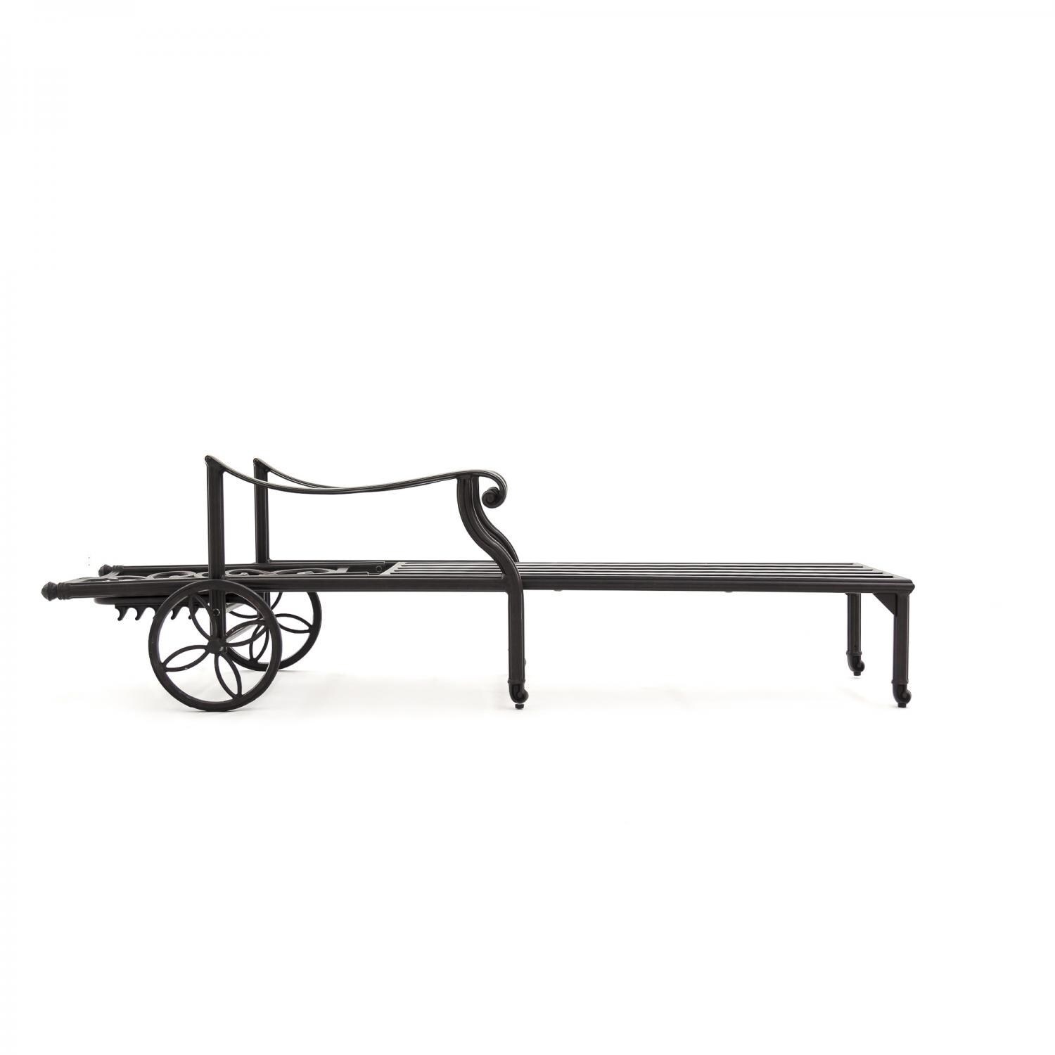 Evangeline Cast Aluminum Patio Chaise Lounge Frame Only - Position 4 thumbnail