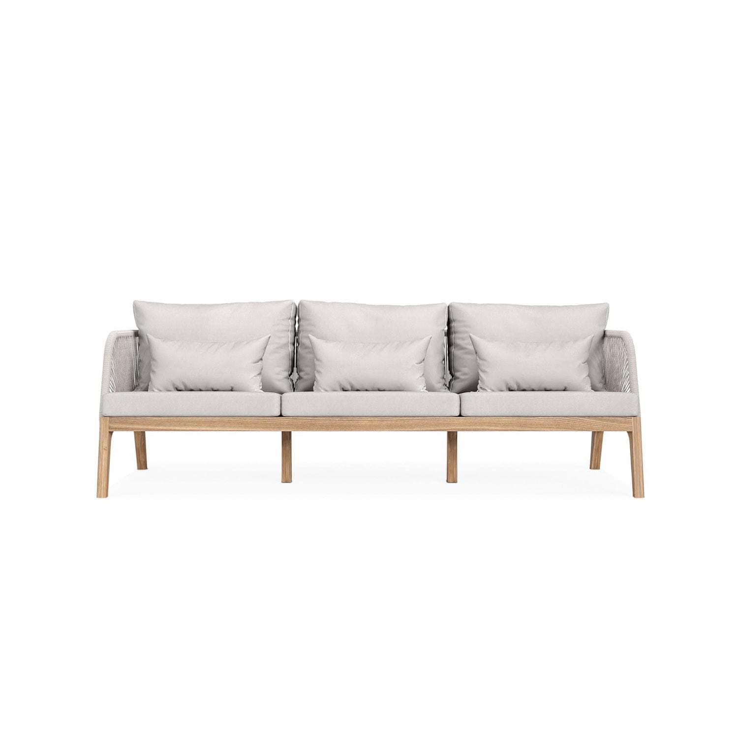 Willowlake 3 Person Teak Sofa in Silver by Lakeview Outdoor Designs