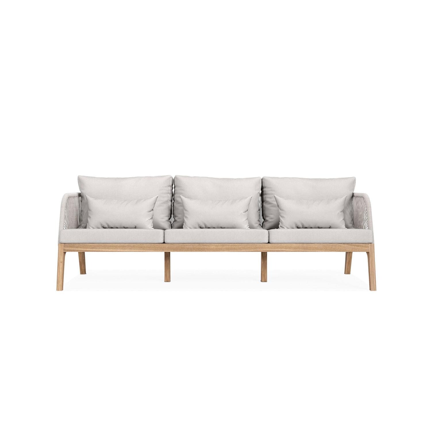 Willowlake 3 Person Teak Sofa in Silver by Lakeview Outdoor Designs