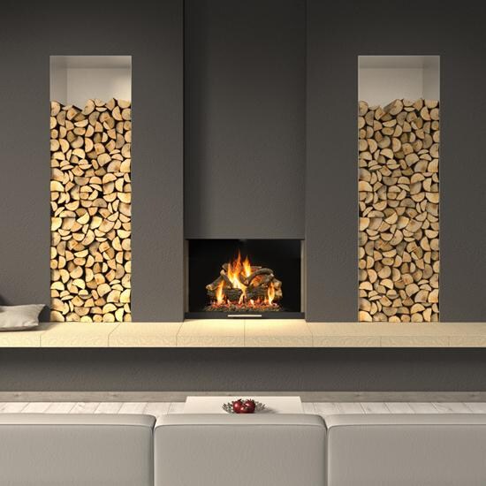 Grand Canyon 24-Inch Arizona Weathered Oak Charred Vented Natural Gas Log Set - Lifestyle thumbnail