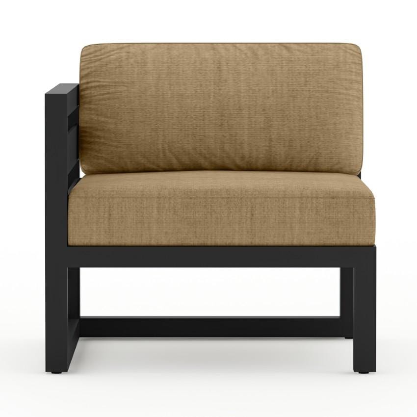 Lakeview Misty Cove 6 Pc Aluminum Sectional Set in Black w/Club Chair & Heather Beige Cushions by Lakeview Outdoor Designs - Left Section - White Background thumbnail