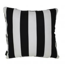 Black Cabana Outdoor Throw Pillow W/ Piping By Lava Pillows - 18 X 18