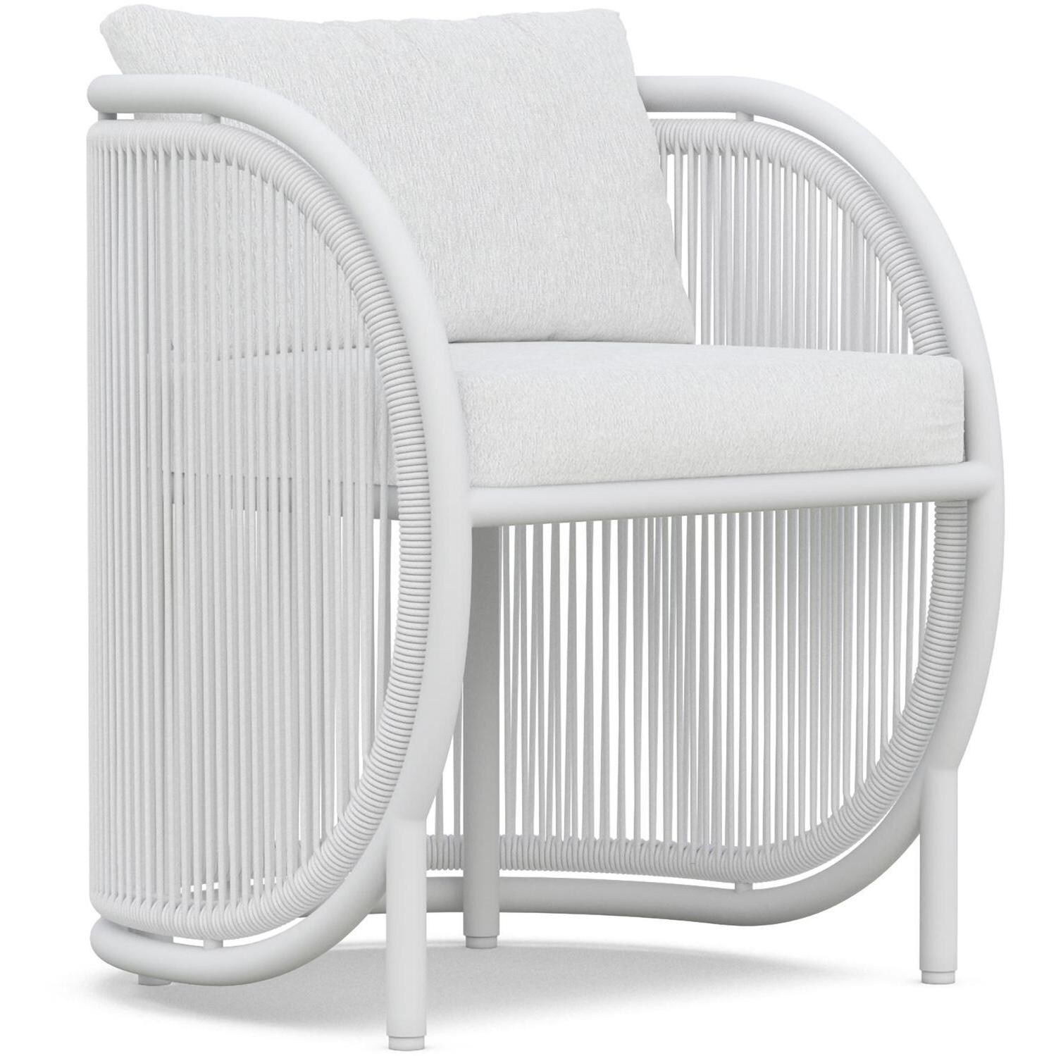 Azzurro Living Kamari Woven Rope Dining Chair in Sand/Cloud - Angled - White Background thumbnail