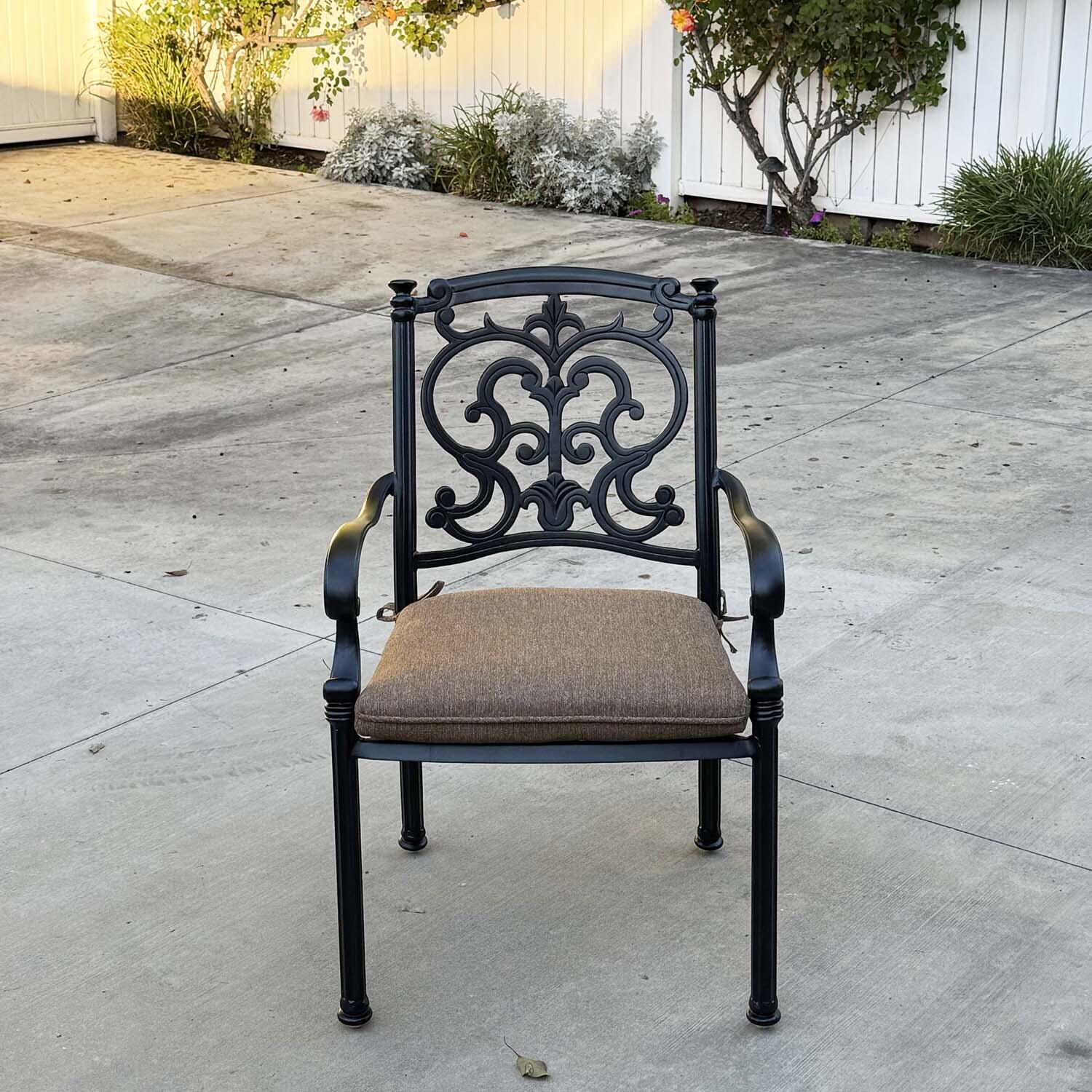 Santa Barbara 5 Pc Aluminum Dining Set in Antique Bronze/Sesame by Darlee - Chair - Lifestyle thumbnail