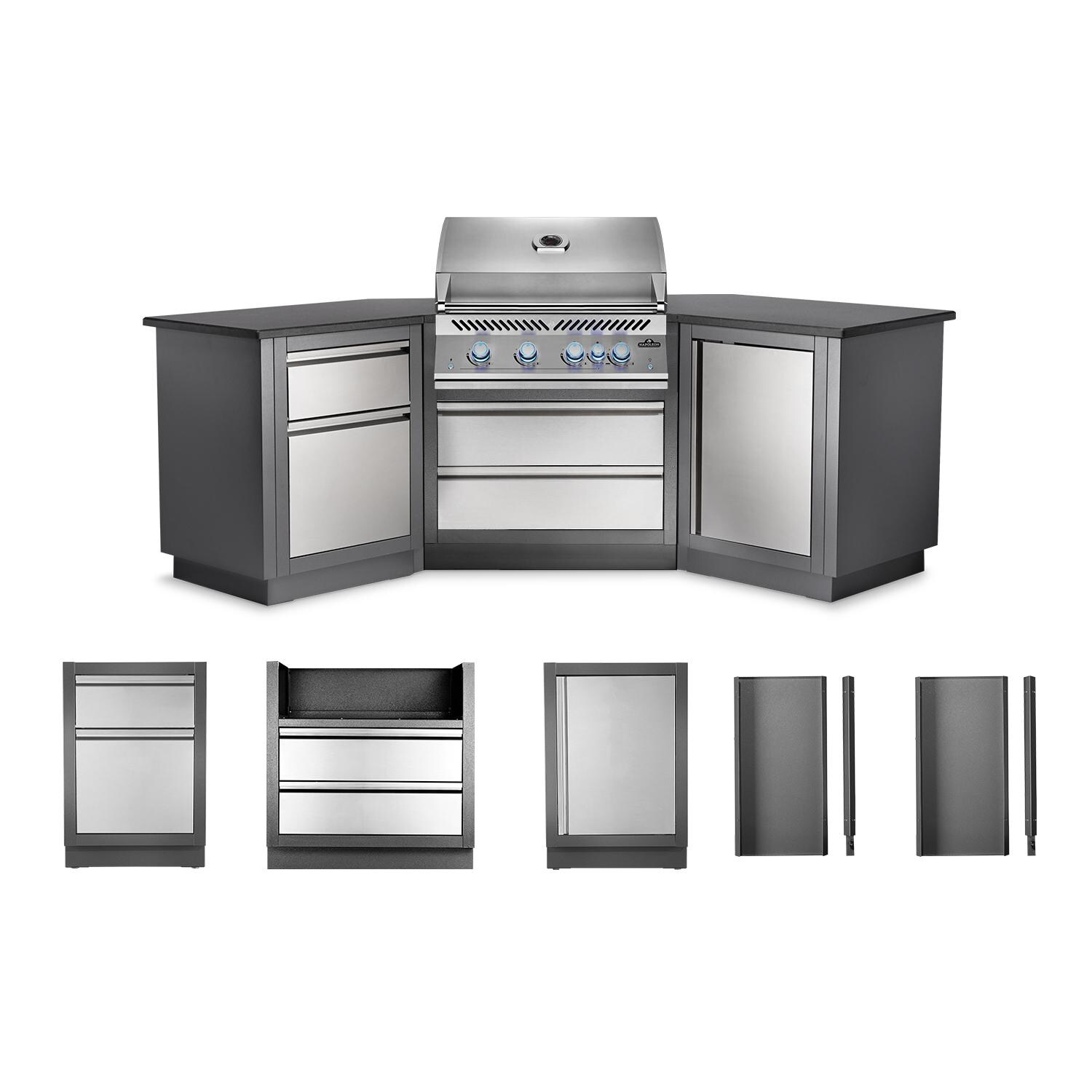 Napoleon ODK200-BIG32RBNSS OASIS 200 Modular Island Bundle W/ Built-In 700 Series 32-Inch Natural Gas Grill - Cabinet Breakdown thumbnail