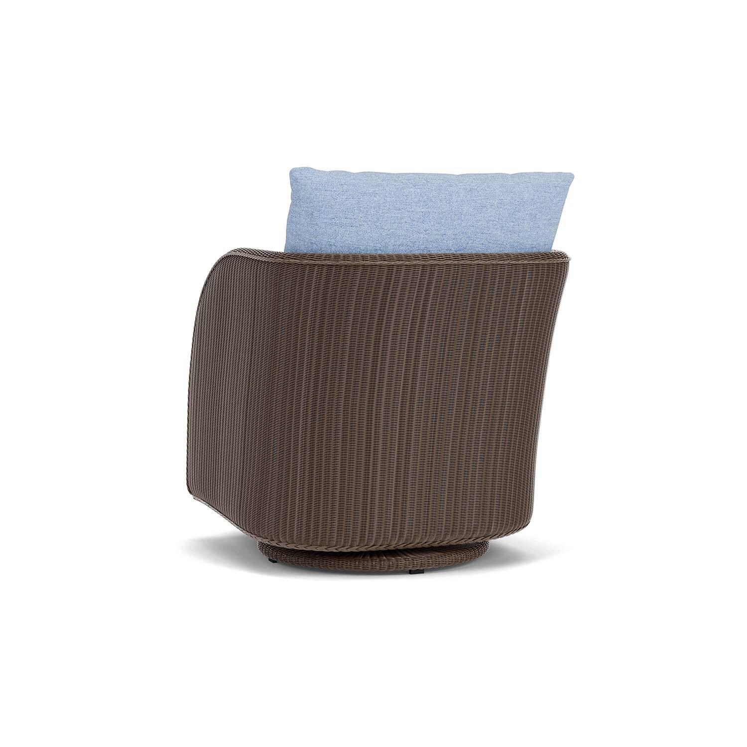 Lloyd Flanders Essence Swivel Glider Lounge Chair W/Demo Skyway Fabric - Bark Finish - Back Left thumbnail