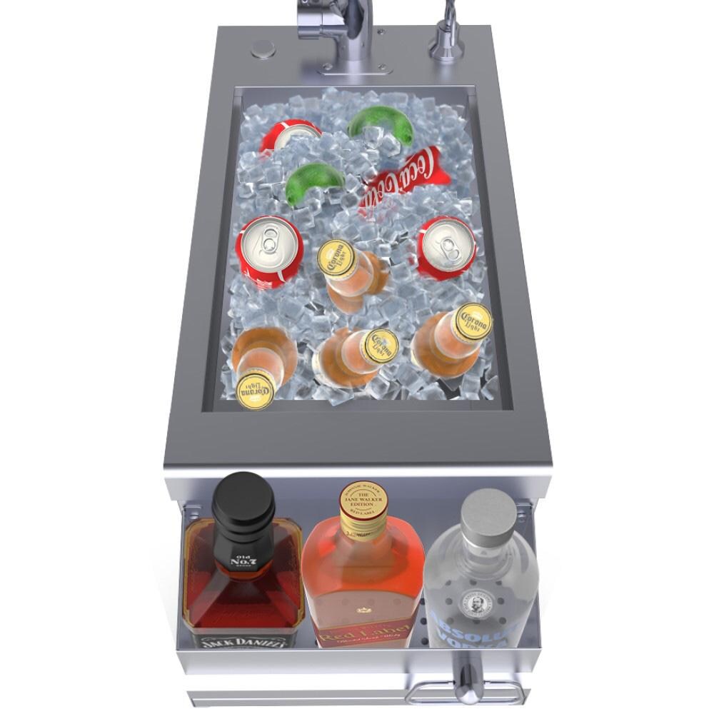 Sunstone B-RBC14 Ruby Series 14-Inch Bar Sink Cocktail Center Insulated Ice Chest Station - Ice Bucket In Use thumbnail