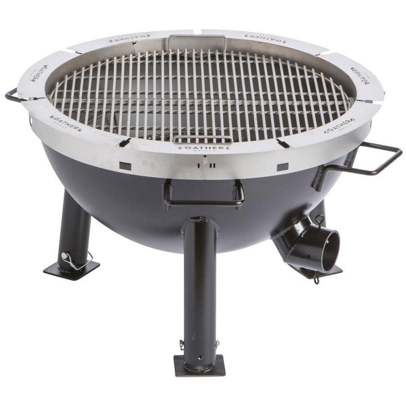 Gather Grills Tailgater 28-Inch Wood Fired Grill W/ Starter Package - T1000-Starter-Black