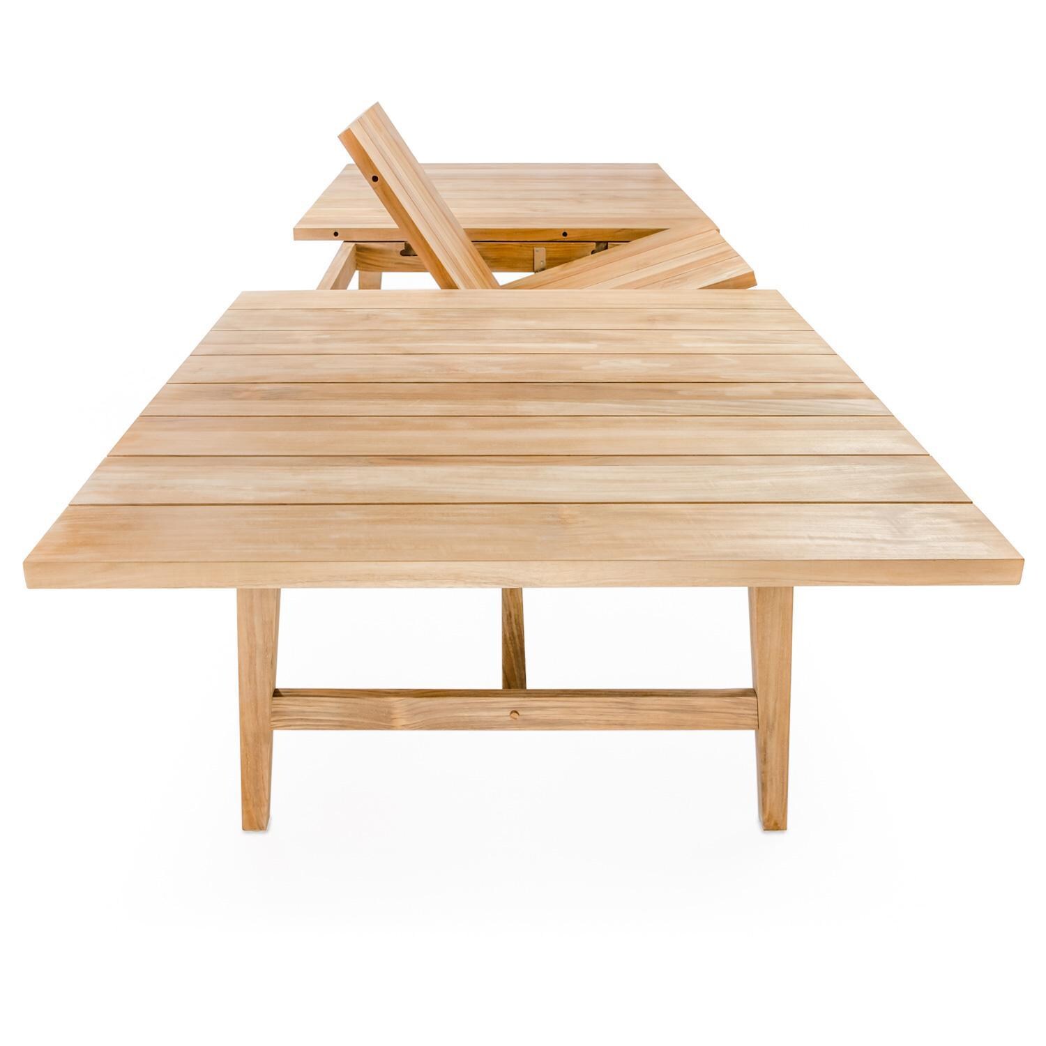 Teak + Table Havana/Capri Expansion 7 Piece - Table W/ Leaf Open - White Background thumbnail