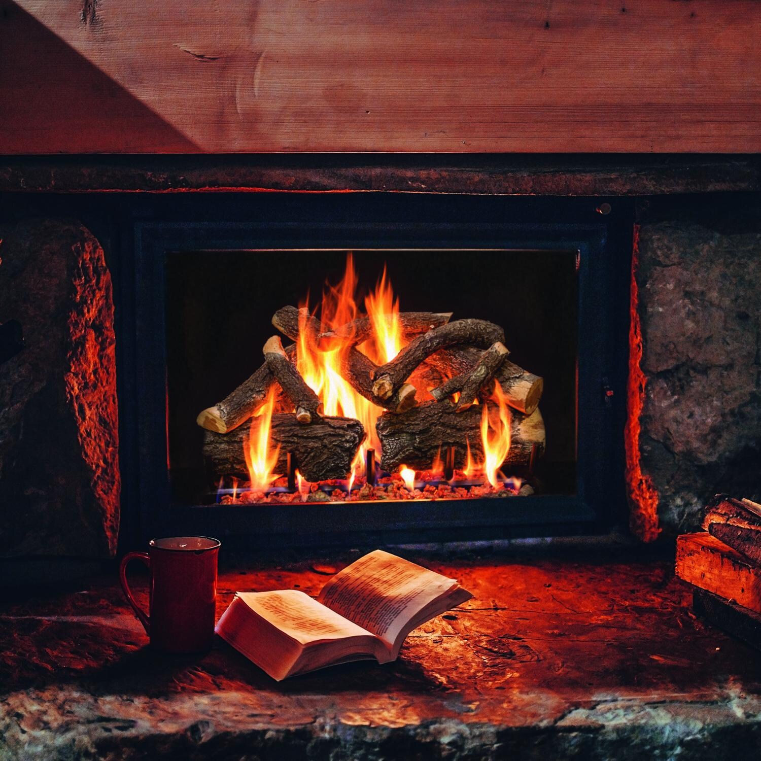 Grand Canyon 30-Inch Arizona Weathered Oak Charred Vented Log Set W/ 3 BRN Burner - Lifestyle thumbnail