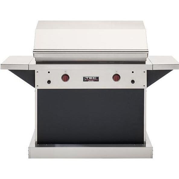TEC Patio FR 44-Inch Freestanding Infrared Natural Gas Grill On Black Pedestal W/ Red Knobs thumbnail