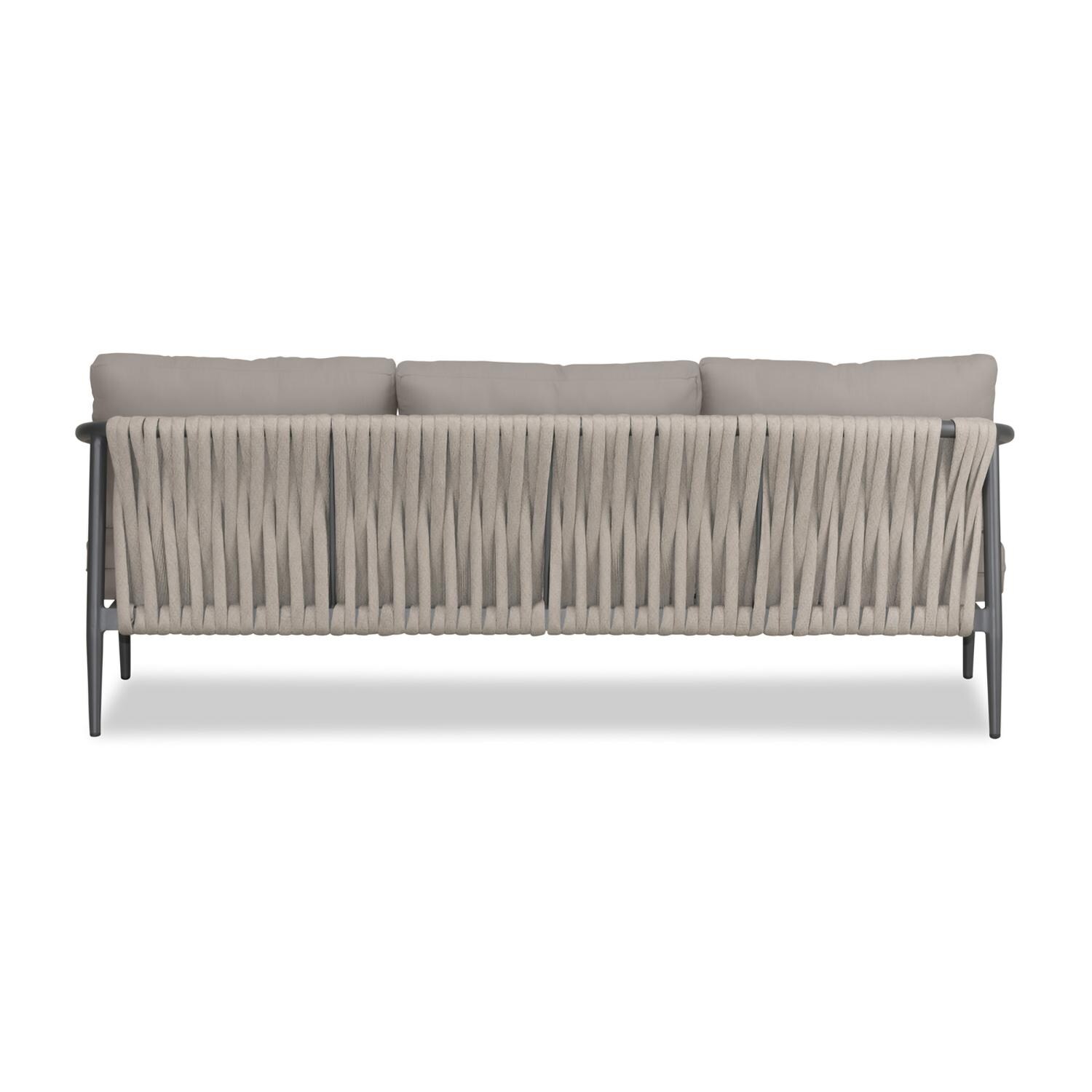 Lakeview Midnight Cove 3 Person Aluminum Sofa in Slate/Pebble Gray/Canvas Charcoal - Back - White Background thumbnail