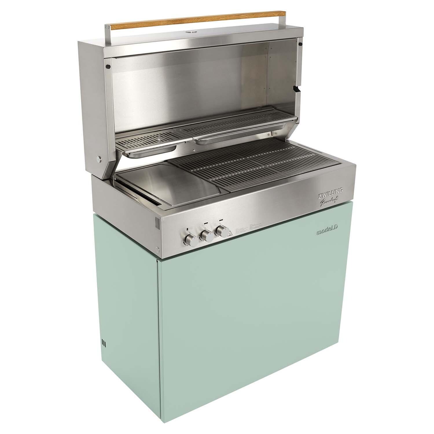 Flammkraft 1029635 Teppanyaki Plate - Shown W/Pool Model D Grill - White Background thumbnail