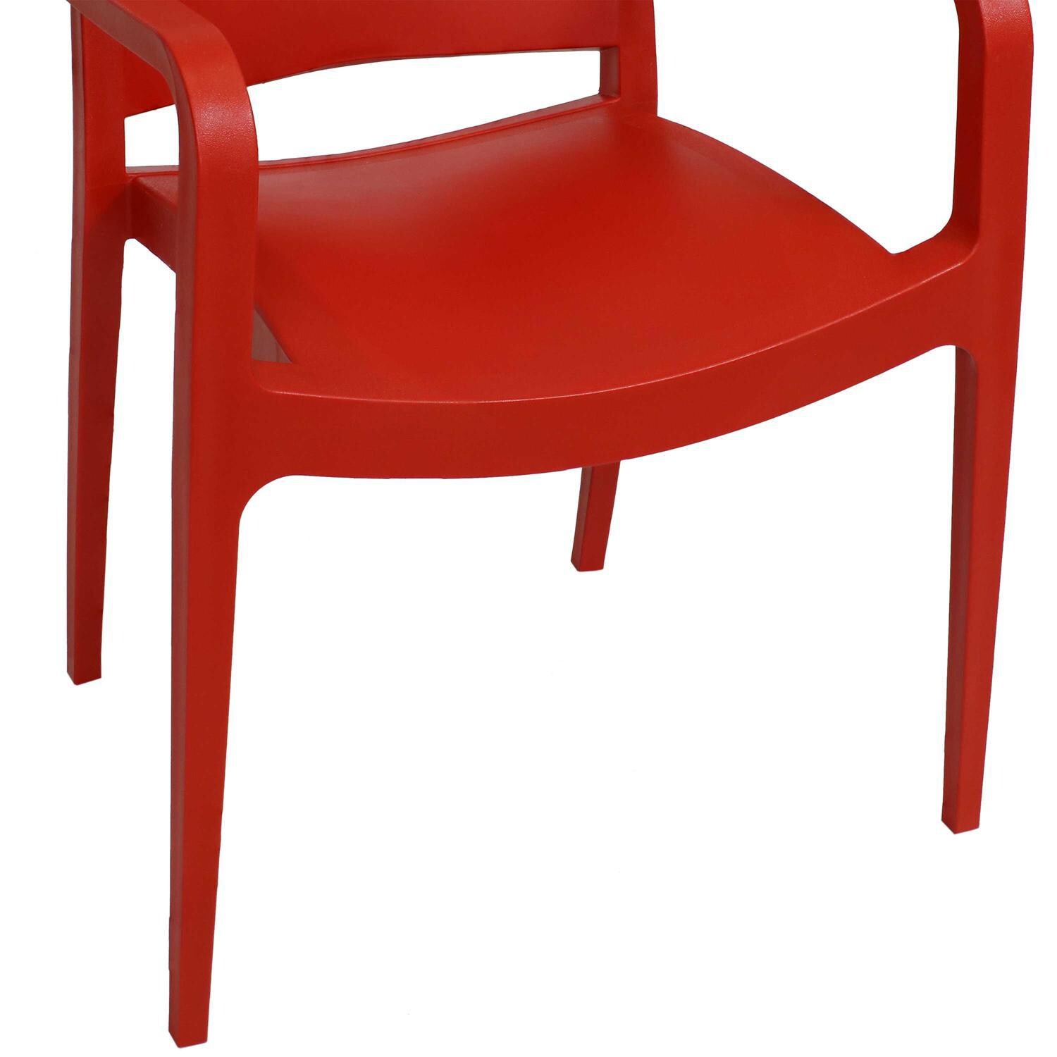Ultimate Patio Plastic Dining Armchair - Red - Seat Detail thumbnail