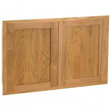 Pacific Teak Shaker 34-Inch Teak Wood Double Access Door - AD2-34S