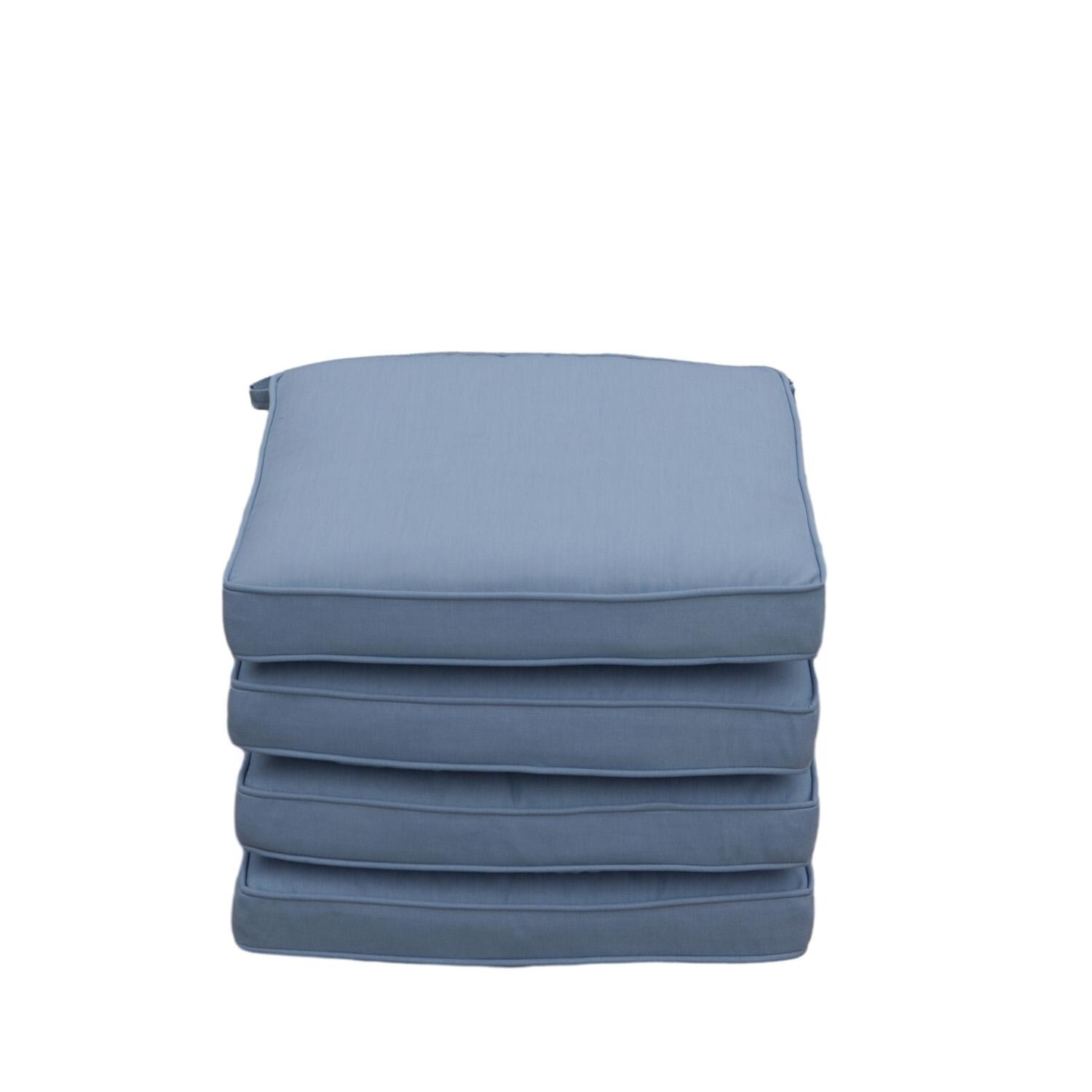 Darlee Nassau Replacement Dining Chair Cushion - Set of 4 - Sky Blue - White Background thumbnail