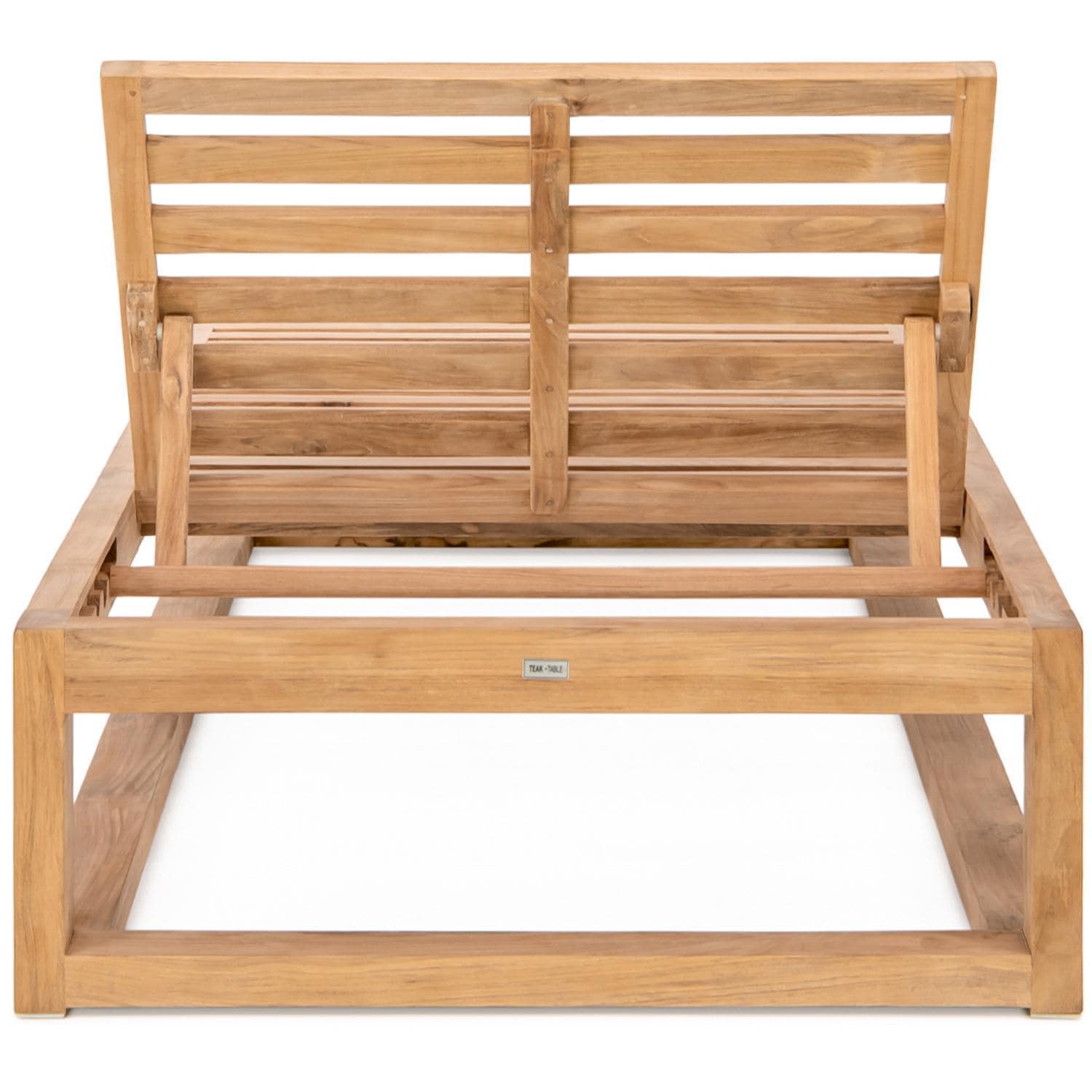 Teak + Table Atlantic Teak Patio Oversized Chaise Lounge in Granite - Frame Back - Detail thumbnail