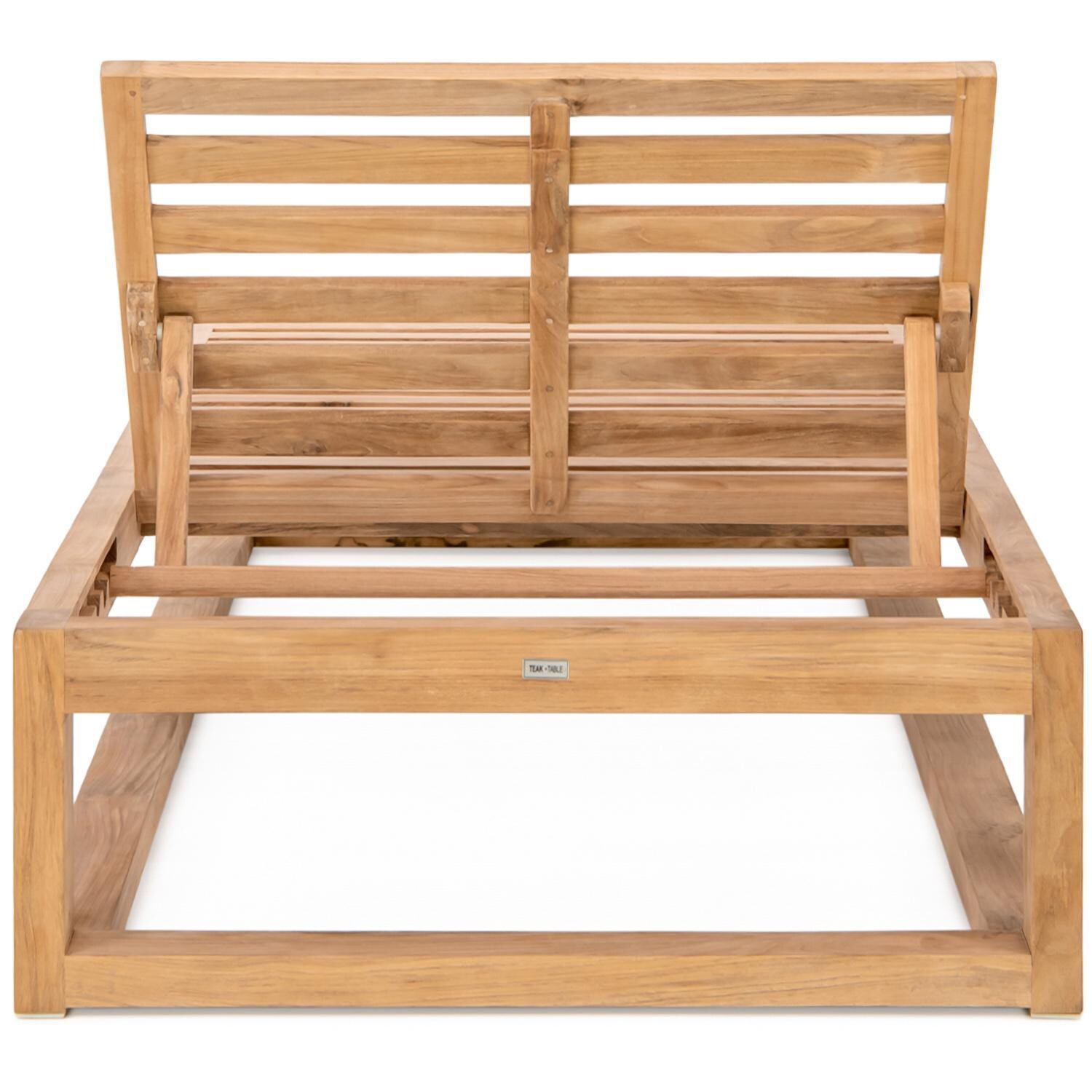 Teak + Table Atlantic Teak Patio Oversized Chaise Lounge in Granite - Frame Back - Detail thumbnail