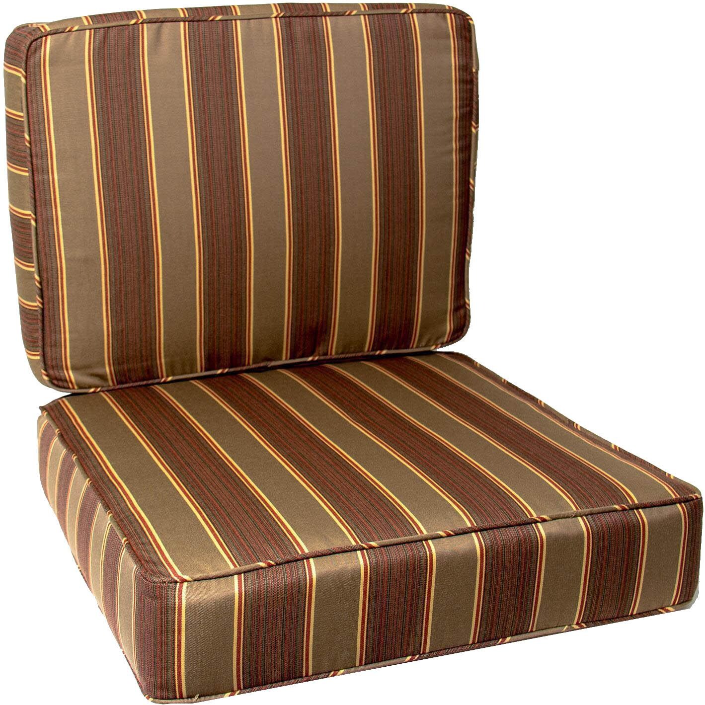 Large Replacement Club Chair Cushion Set With Piping - Davidson Redwood thumbnail