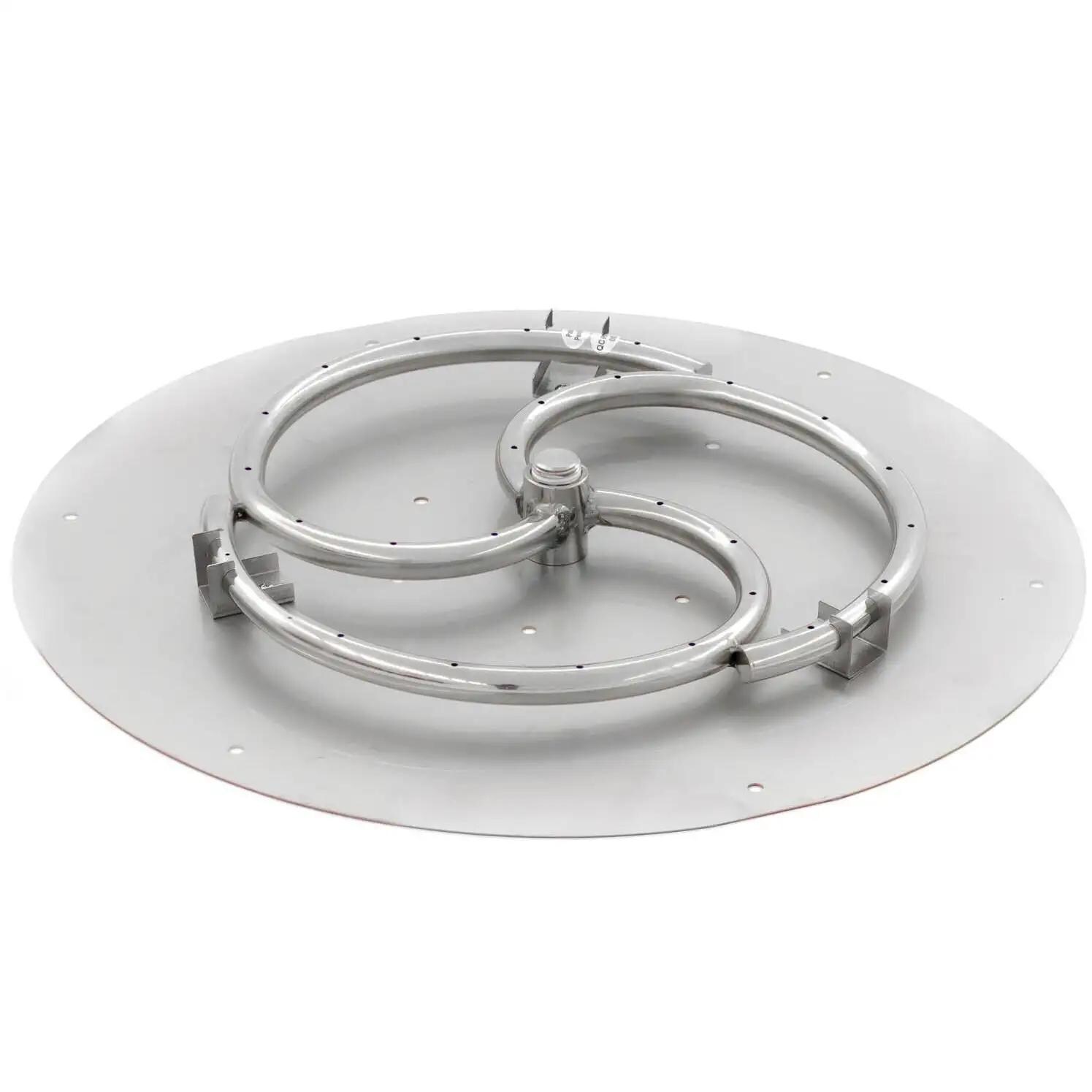 Alpine Flame FN-12FPB-SS  18FLT-RDP 18-Inch Flat Round Stainless Fire Pit Burner Pan with Firenado 12-Inch Natural Gas Spiral Ring Burner thumbnail