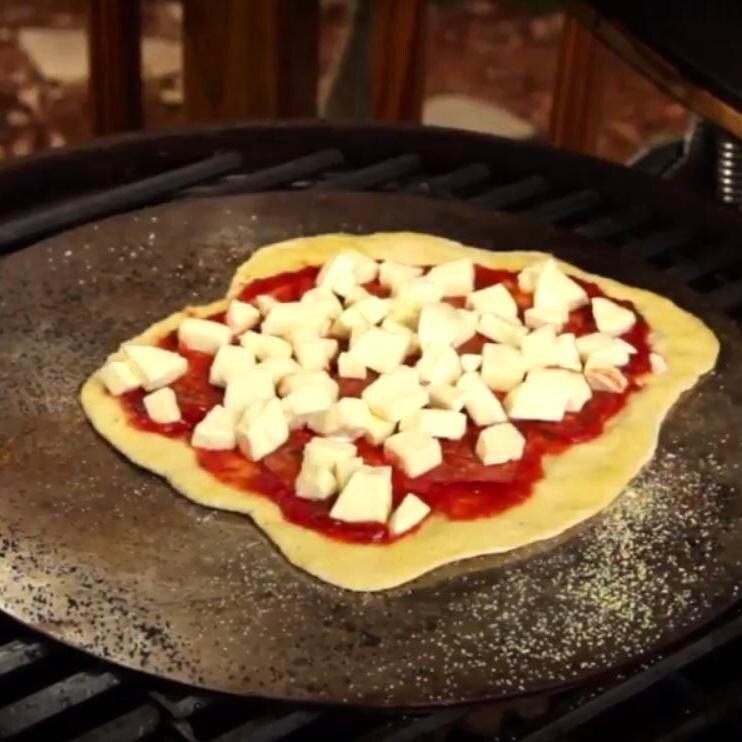 Blaze 15-Inch 4 In 1 Stainless Steel Cooking Plate - Cooking Pizza thumbnail