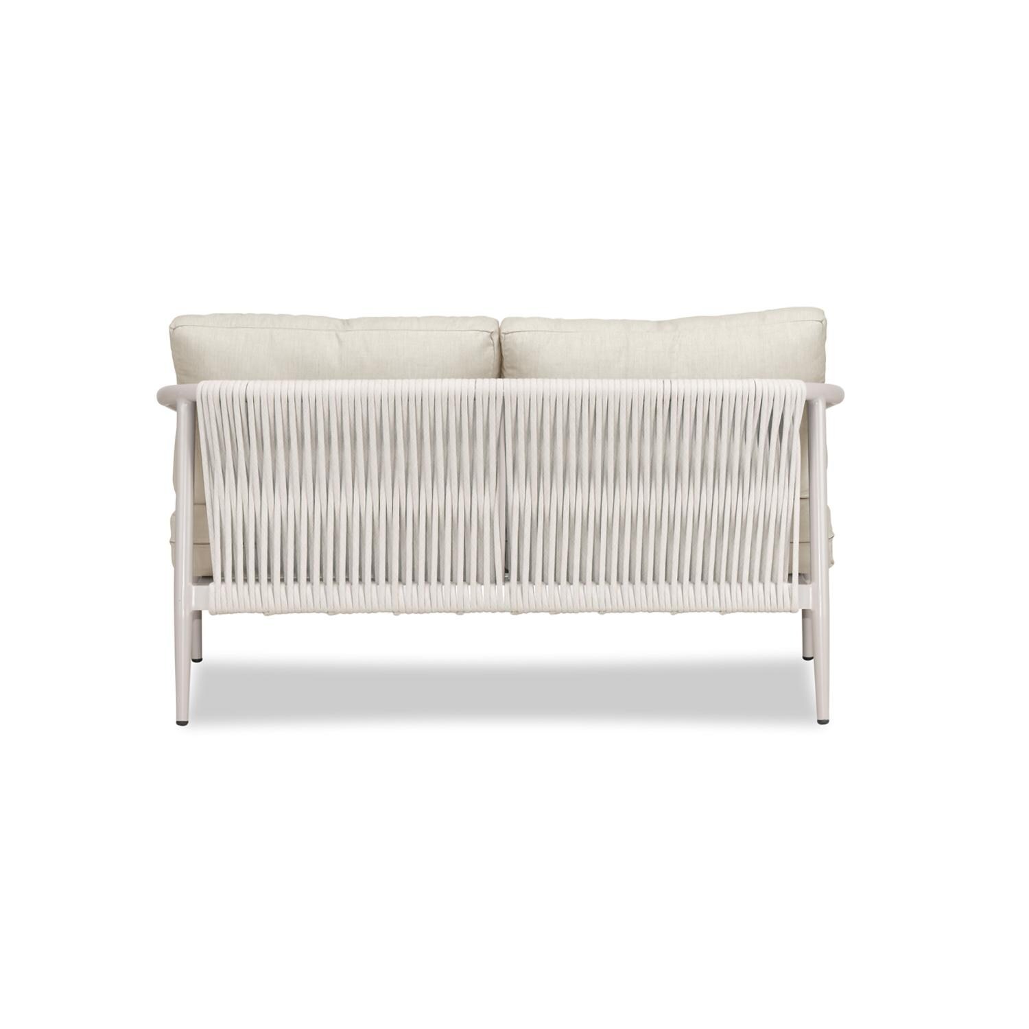 Lakeview Midnight Cove 2 Person Aluminum Loveseat in Urban Stone/Carrera/Cast Silver - Back - White Background thumbnail