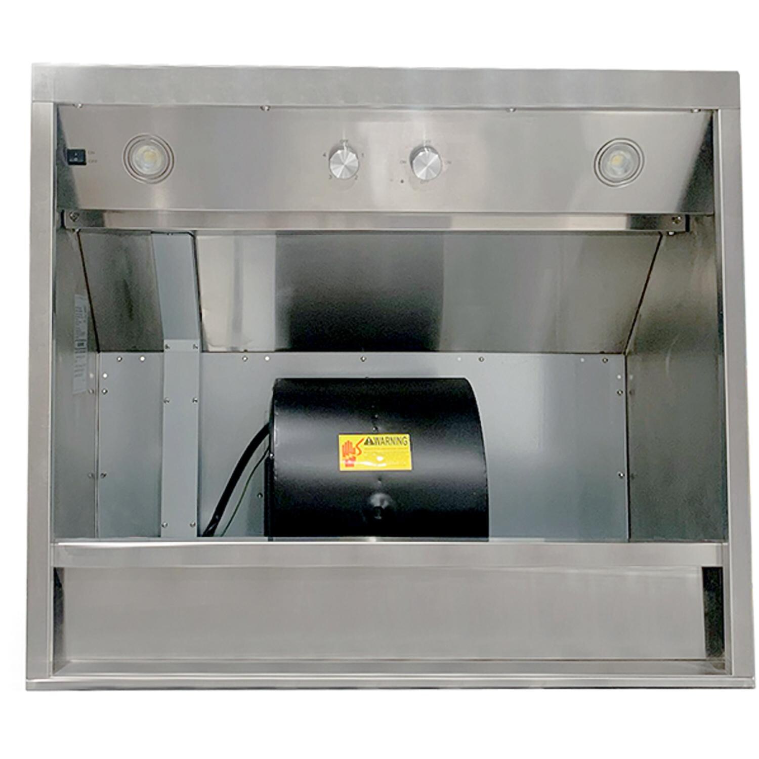 RCS RVH36A 36-in 1000 CFM Stainless Steel Vent Hood - Inside - White Background