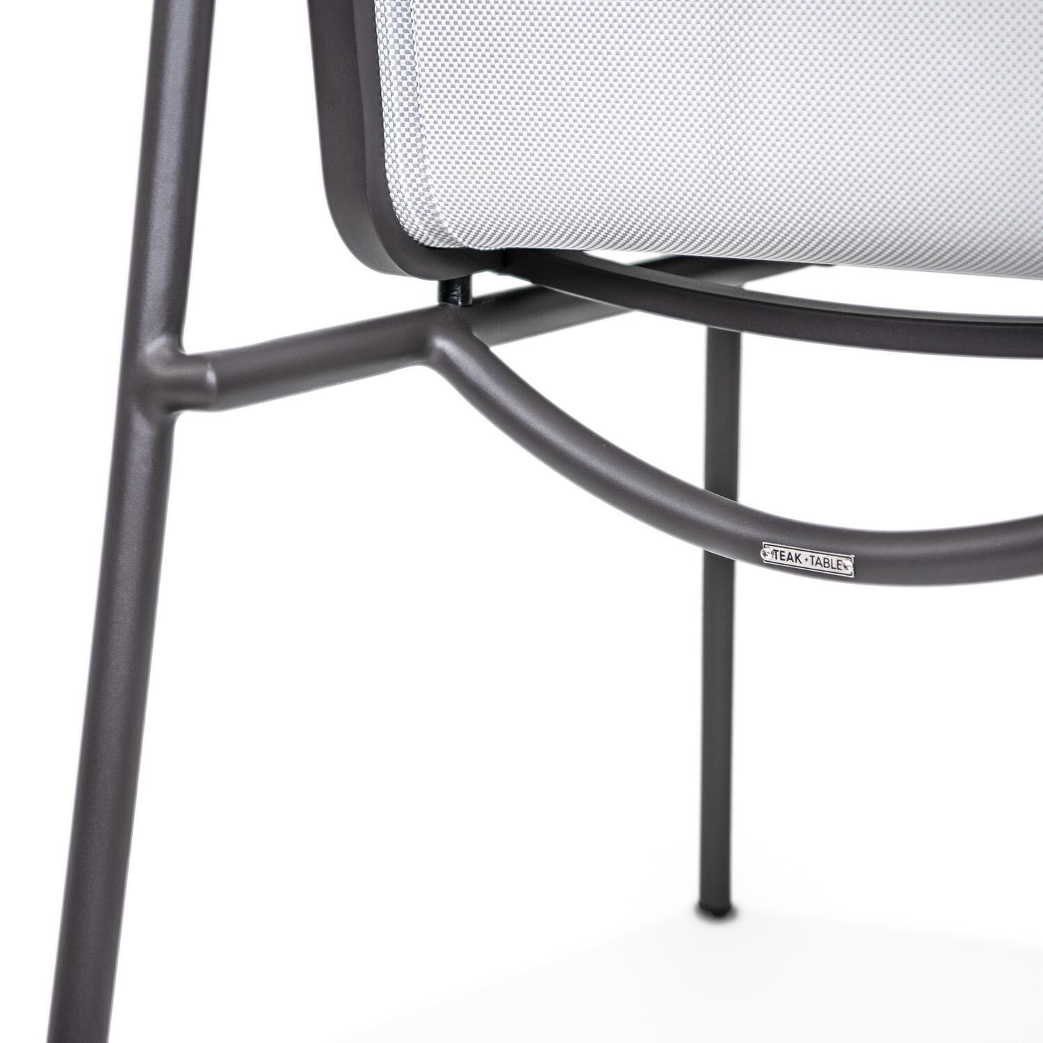 Teak + Table Paros Stacking Dining Chair in Asteroid/White - Detail thumbnail
