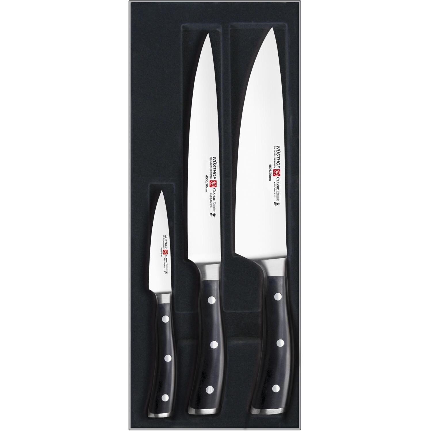 Wusthof Classic Ikon 3Piece Chefs Knife Set 9601 BBQGuys