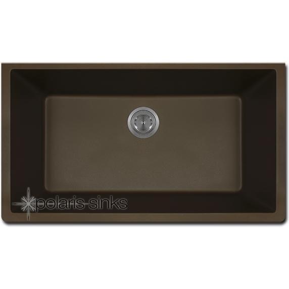 Polaris 32 X 18 Single Bowl Granite Undermount Sink - Mocha