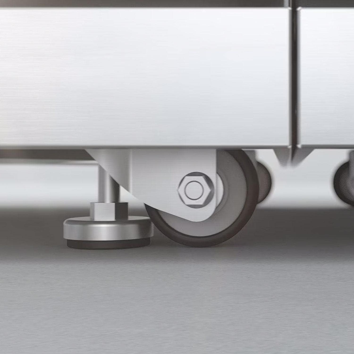 Mont Alpi Black Series 10 Ft Propane Outdoor Kitchen Island w/ Side Burner & Refrigerator - Wheels - Detail thumbnail