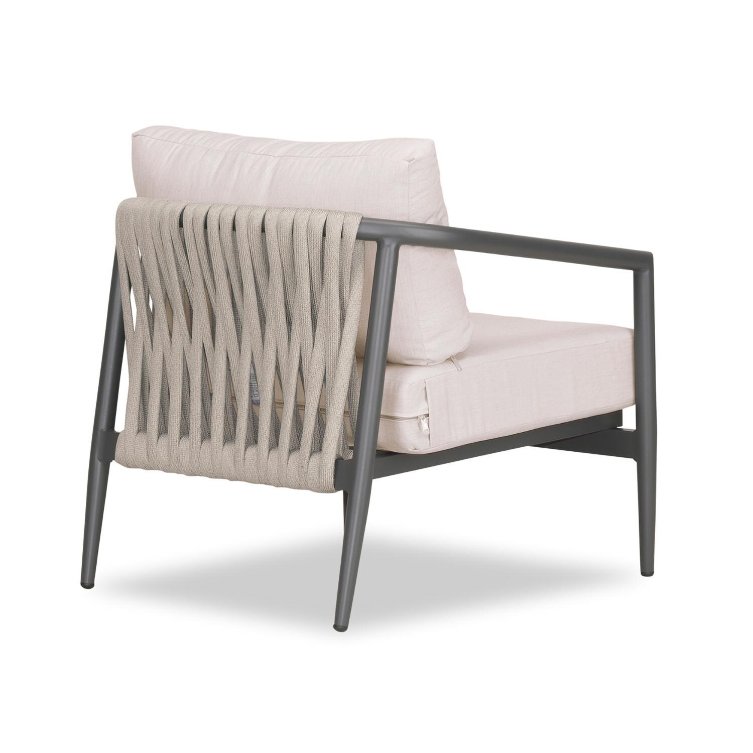 Lakeview Midnight Cove Aluminum Club Chair in Slate/Pebble Gray/Cast Silver - Back Right - White Background thumbnail