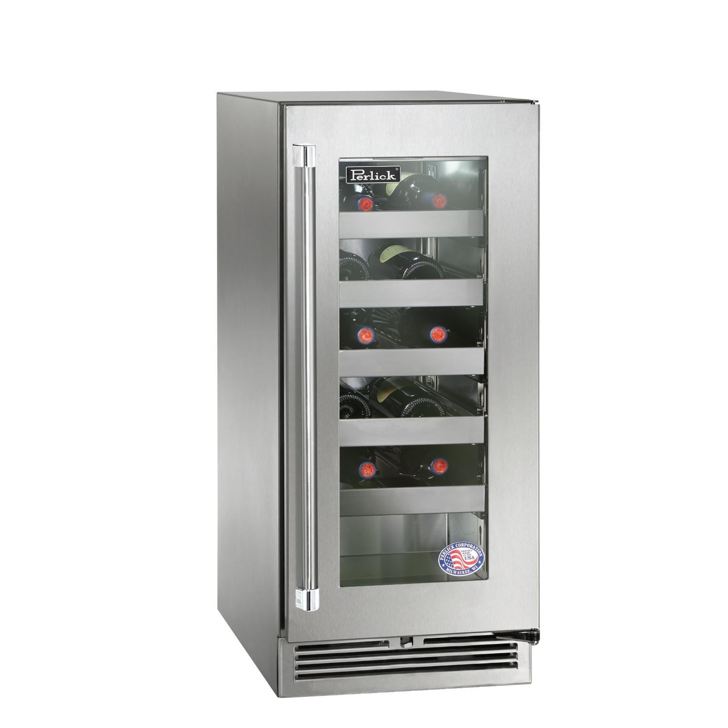 Perlick HP15WM-4-3R 15-Inch Signature Series Stainless Steel Glass Door Outdoor Wine Reserve thumbnail