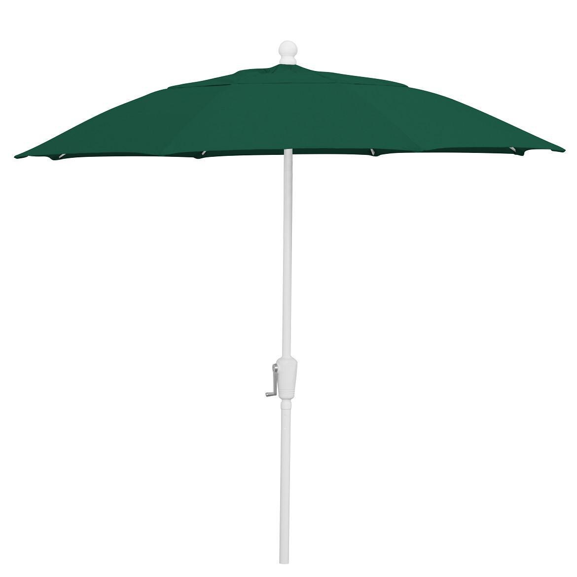 FiberBuilt 9 Ft Aluminum Market Patio Umbrella With Crank Lift - Forest Green thumbnail