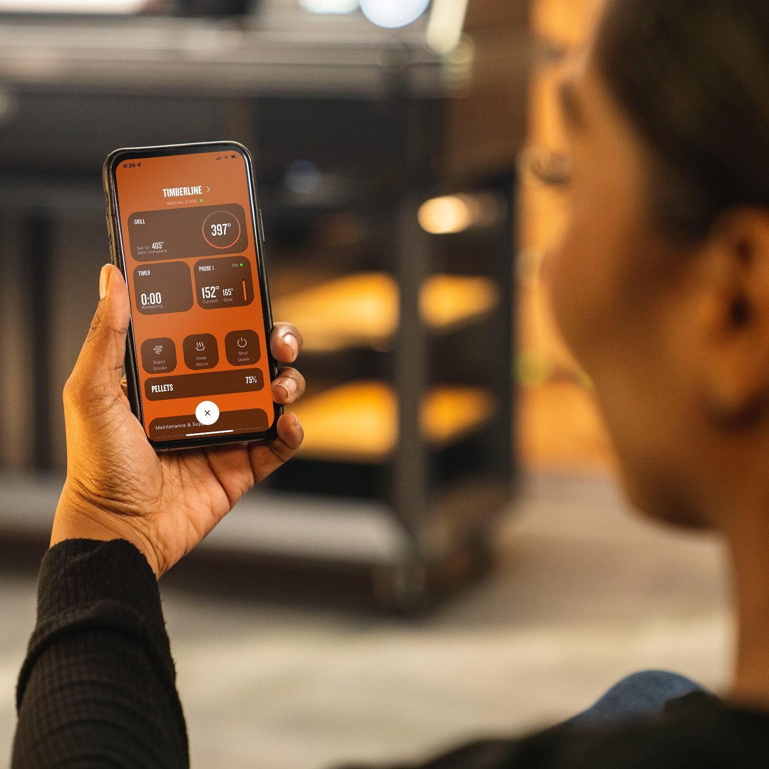 Traeger Timberline Pellet Grill W/ WiFIRE Technology Controlled via Traeger App for iPhone & Android Smartphones - Lifestyle thumbnail