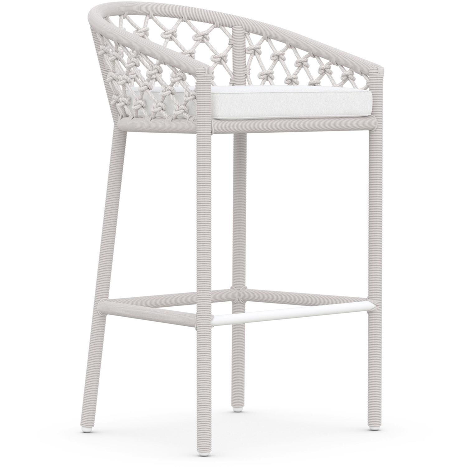 Azzurro Living Amelia Woven Rope Bar Stool in Sand/Cloud - Angled - White Background thumbnail
