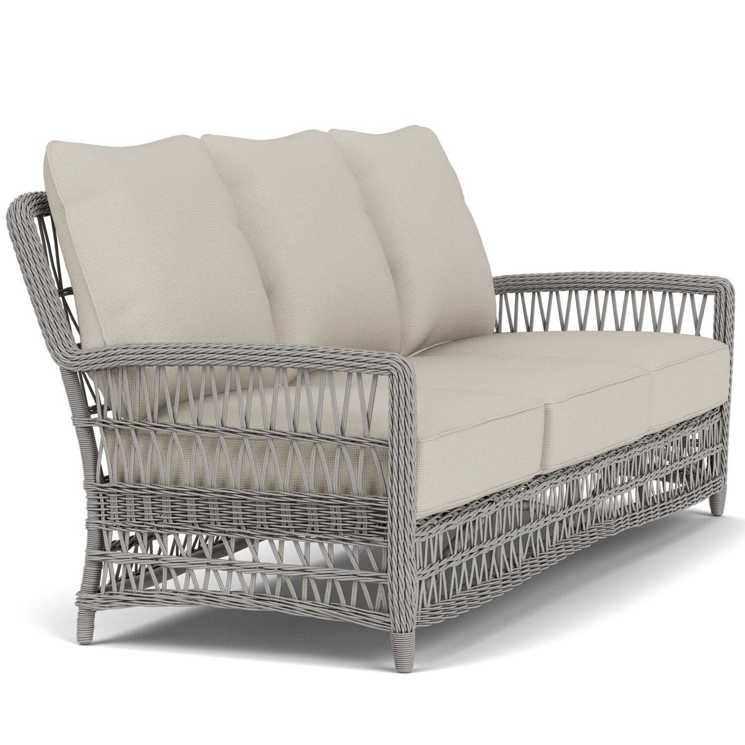 Lloyd Flanders Mackinac Sofa in Putty Finish with Fife Fog Fabric - Right Side thumbnail