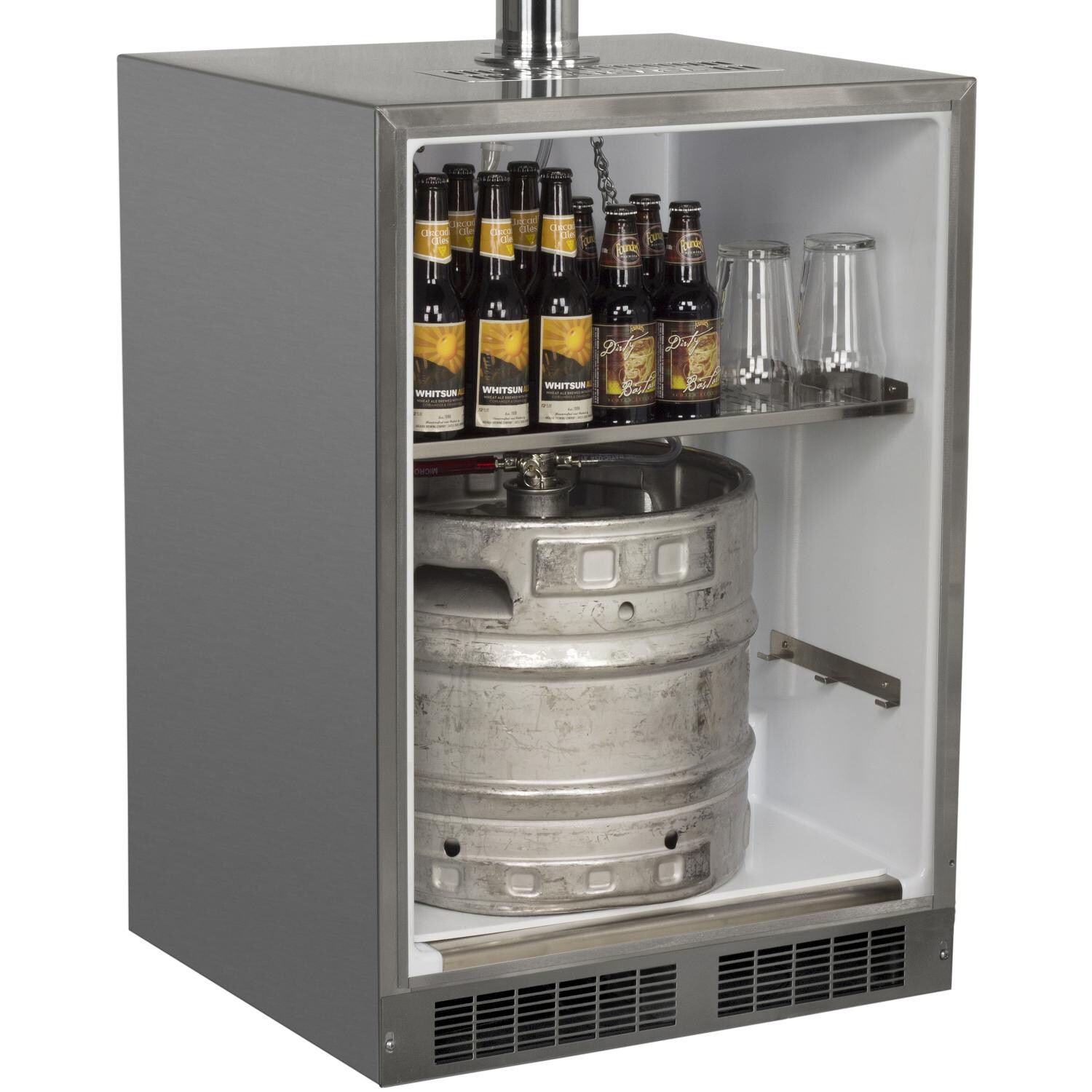 Marvel - MO24BNS2RS - Right Hinge Built-In Outdoor Dual Tap Beer Dispenser - Stainless Steel - Storage Versatility thumbnail
