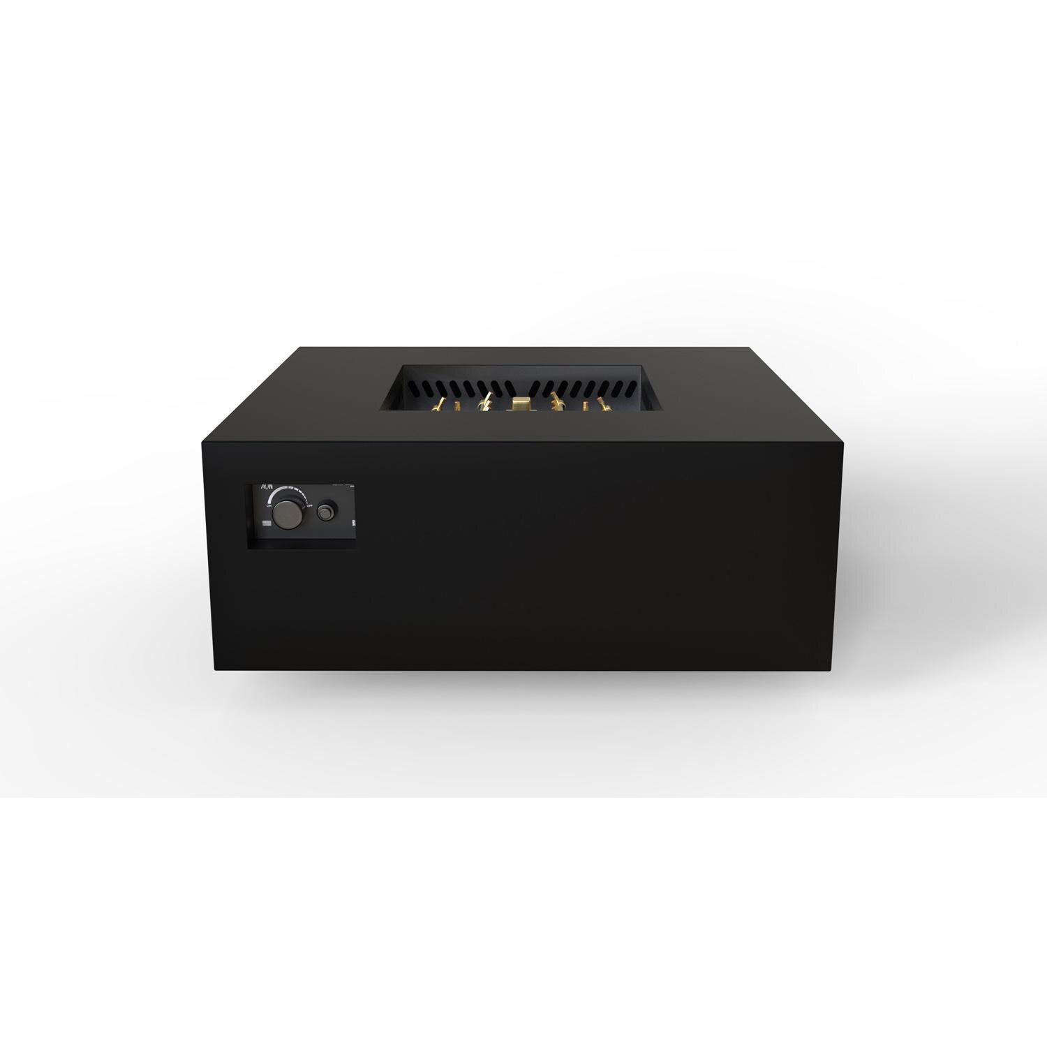 AON 40 Inch Square Powder Coated Steel Natural Gas Fire Pit in Black by Warming Trends