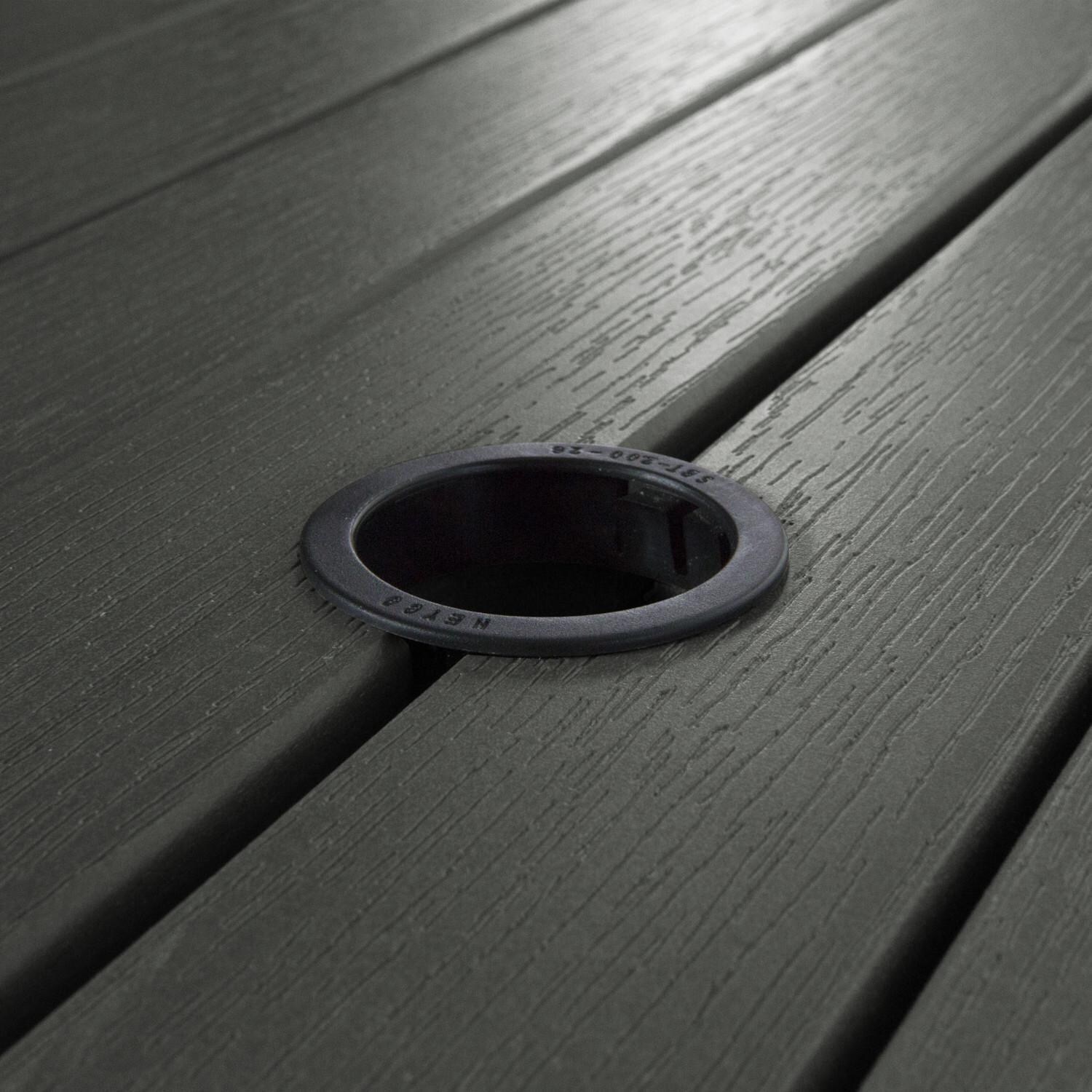 Lakeview Elm Pointe 5 Piece Round Counter Height Dining Set - Coastal Teak - Umbrella Hole - Detail thumbnail