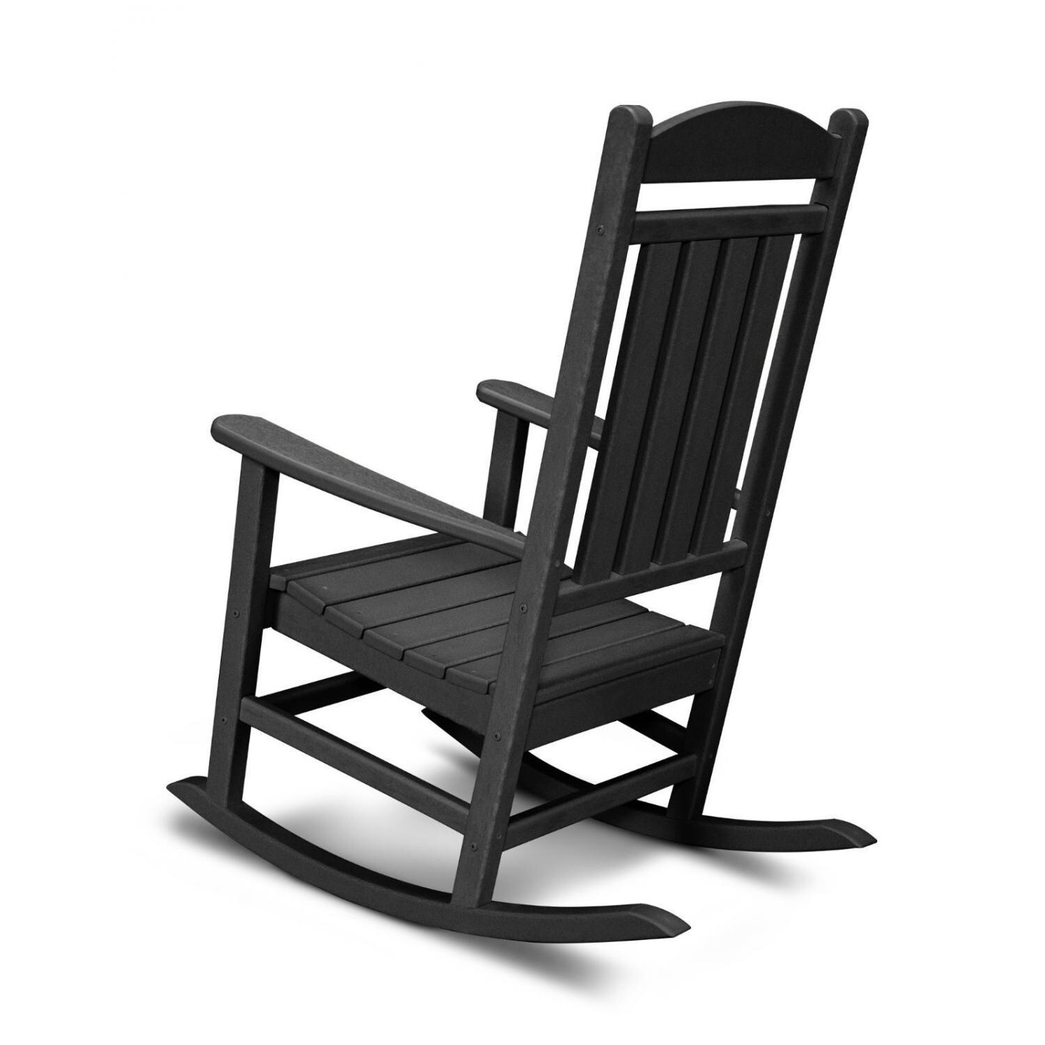 POLYWOOD Black Presidential Rocking Chair - Rear View thumbnail