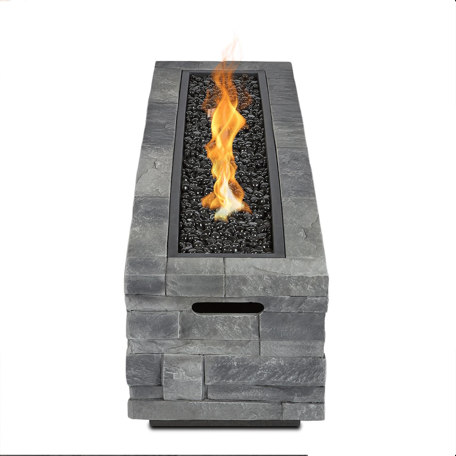 Lakeview Outdoor Designs SC-CT0003LP-GLS Gentilly Rectangular Gray Fire Table - Top View thumbnail